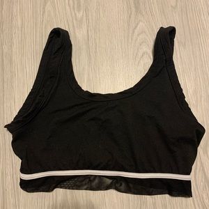 Red and black crop tank tops